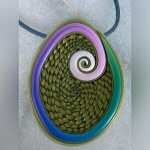 polymer clay pendant handmade
